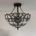 thumbnail image 5 of Tiffany Ceiling Lights White Stained Glass Baroque Style LED Bulbs Included for Bed Room Living Room Entryway16"W*16"D*16"H, 5 of 5