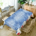 thumbnail image 6 of Nanqianyi Blue Christmas Tablecloth 60x84 Inches, Winter Snowman XMAS Trees Pattern Waterproof Table Cloth For Christmas Dining Decor, 6 of 11