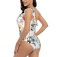thumbnail image 4 of Sikiie Lilies Flowers Print Women One Piece Swimsuits Tummy Control One Shoulder Bathing Suits Ruffle Swimwear, From S to XXL-XX-Large, 4 of 6