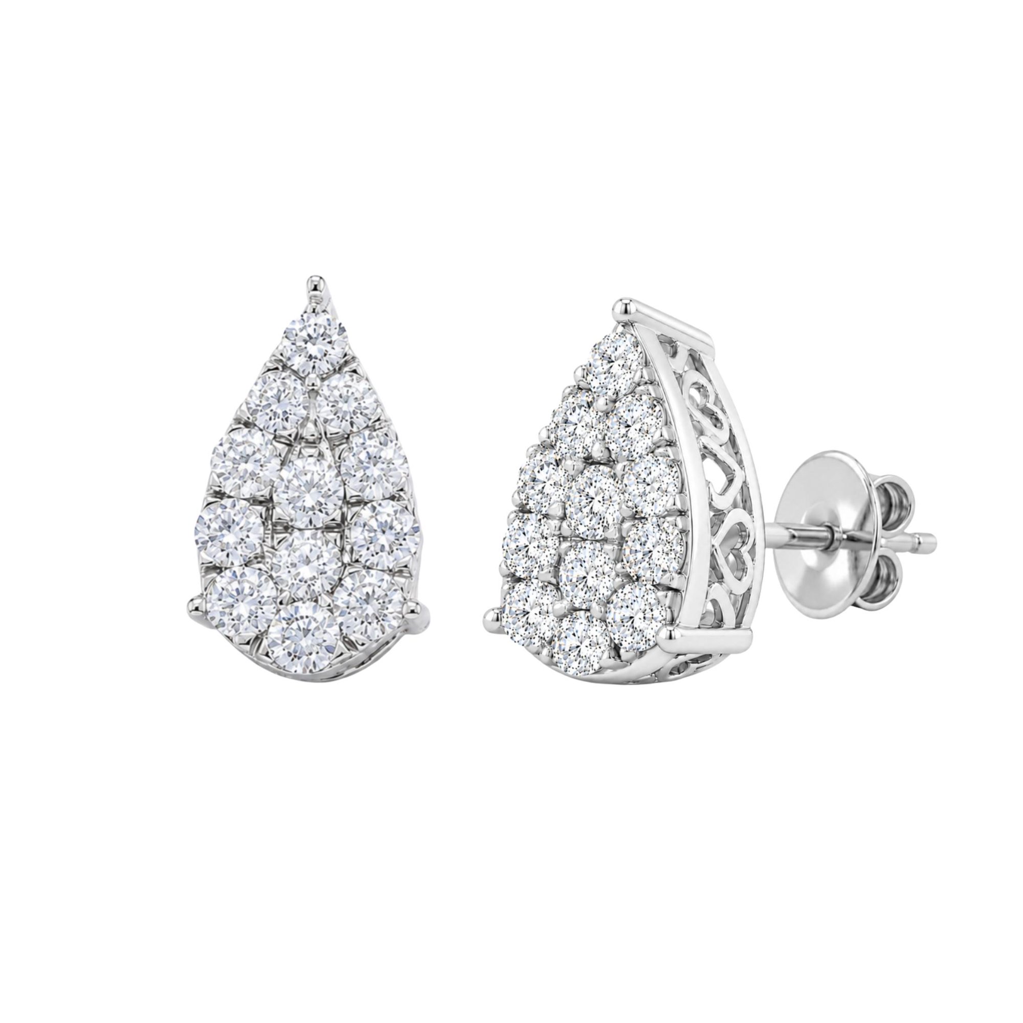 Diamonair Lab-Grown Diamond Stud Earrings for Women | Sterling Silver | Round Cut | Prong Set, Push Back | F Color, VS+ | 1.00 Total Carat Weight | Anniversary, Wedding, Birthday Gift