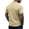 thumbnail image 4 of Zipper Polo Shirt Mens Casual Short Sleeve Polo T Shirt Classic Fit Shirts Khaki 3XL, 4 of 6