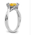 thumbnail image 5 of Solid 14k White Gold Oval Citrine and Diamond Ring - Ring Size 7.0-3.8gm, 5 of 8