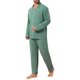 thumbnail image 4 of INSPIRAR CHIC Conjunto de Pijamas Casuales de 2 Piezas de Manga Larga Color Sólido con Botones para Hombre S Verde Claro, 4 of 5