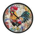 thumbnail image 2 of Voice Activated Clock with Glow Light 12 Inch Large Silent Wall Clock Battery Operated for Home Decor Colorful Rooster, 2 of 8
