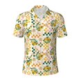 thumbnail image 2 of Daiia Lemon Pattern Men’s Polo Shirts,Solid Deck Shirt,Classic Fit, Breathable Cotton Polo for Casual and Sport Wear-, 2 of 9
