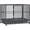 43.0"L x 28.3"W x 34.8"H, variant on 43" Heavy Duty Dog Crate Metal Cage Kennel with Lockable Wheels, Double Door and Removable Tray, Gray