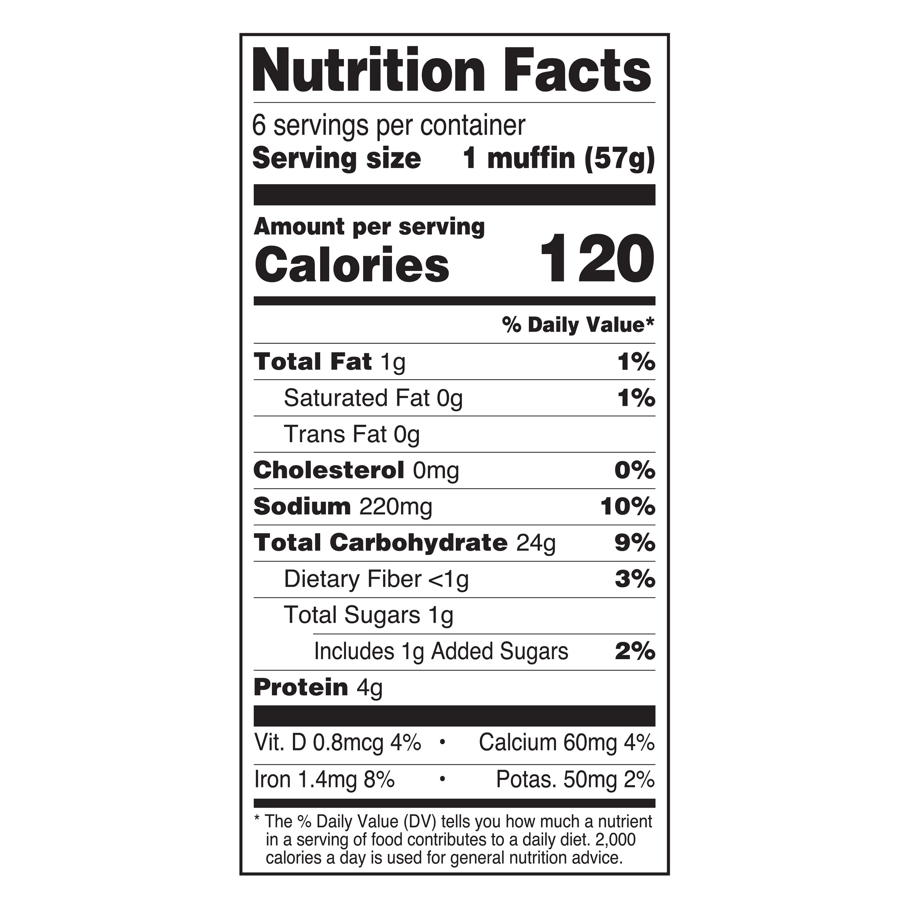 Great Value Original English Muffins, 12 oz Bag, 6 Count (Refrigerated)