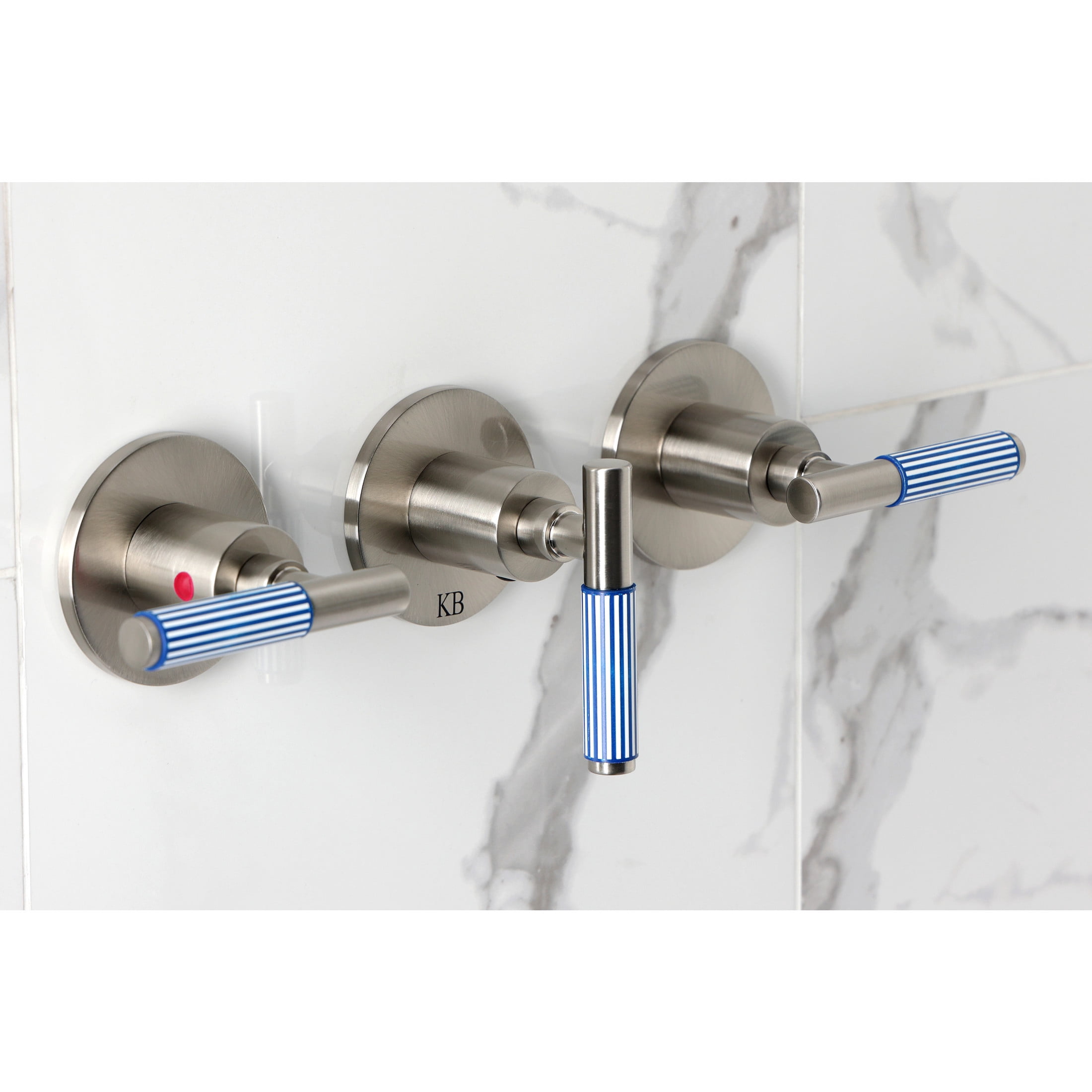 Kingston Brass KBX8138KPS Verona Triple-Handle Tub and Shower Faucet, Brushed Nickel