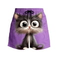 thumbnail image 4 of BRGZLK Mens Beach Shorts Summer Drawstring Waist Funny Animal Expression Printing Summer Swim Trunks Novelty Beachwear Sports Vacation Shorts with Pockets, 4 of 6