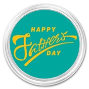 1 oz Silver Colorized Round - APMEX (Happy Fathers Day, Green)