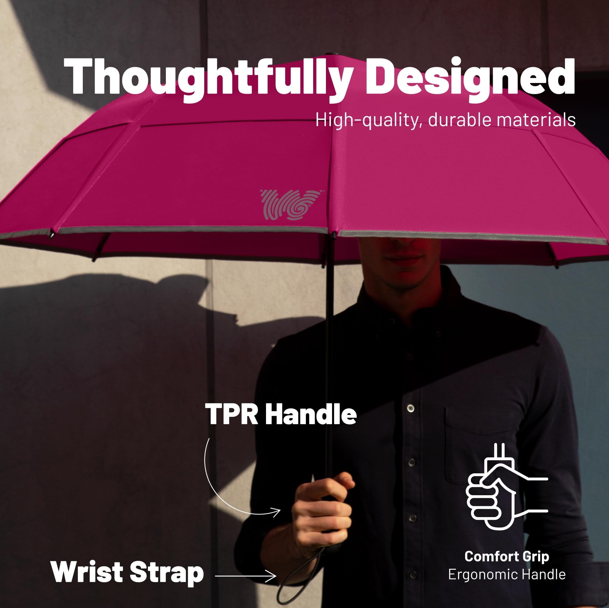 Weatherman Umbrella - Collapsible Umbrella - Windproof Umbrella Resists Up to 55 MPH Winds (Sage)