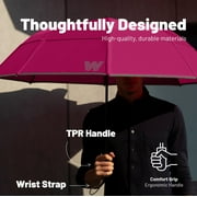 Weatherman Umbrella - Collapsible Umbrella - Windproof Umbrella Resists Up to 55 MPH Winds (Black)