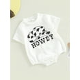 thumbnail image 3 of Arvbitana Infant Baby Girls Boys Mother's Day Romper Letter Print Snap Closure Short Sleeve Bodysuits Summer Newborn Jumpsuits Tops Festival Clothes 3-24M, 3 of 9