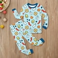 thumbnail image 2 of Tisuna Fall Pajamas Set For Kids Girls Elegant Long Sleeve Crew Neck Graphic Print Tops And Pants Sleepwear Children'S 2 Pieces Indoor Wear Clothes Set Size 3-4 Years, 2 of 4