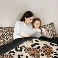 thumbnail image 5 of jejeloiu Leopard Print Bowknot Twin Comforter Sets,Girls Brown Bow Bedding Set For Girl Kids Reversible 2 Pieces, 5 of 8