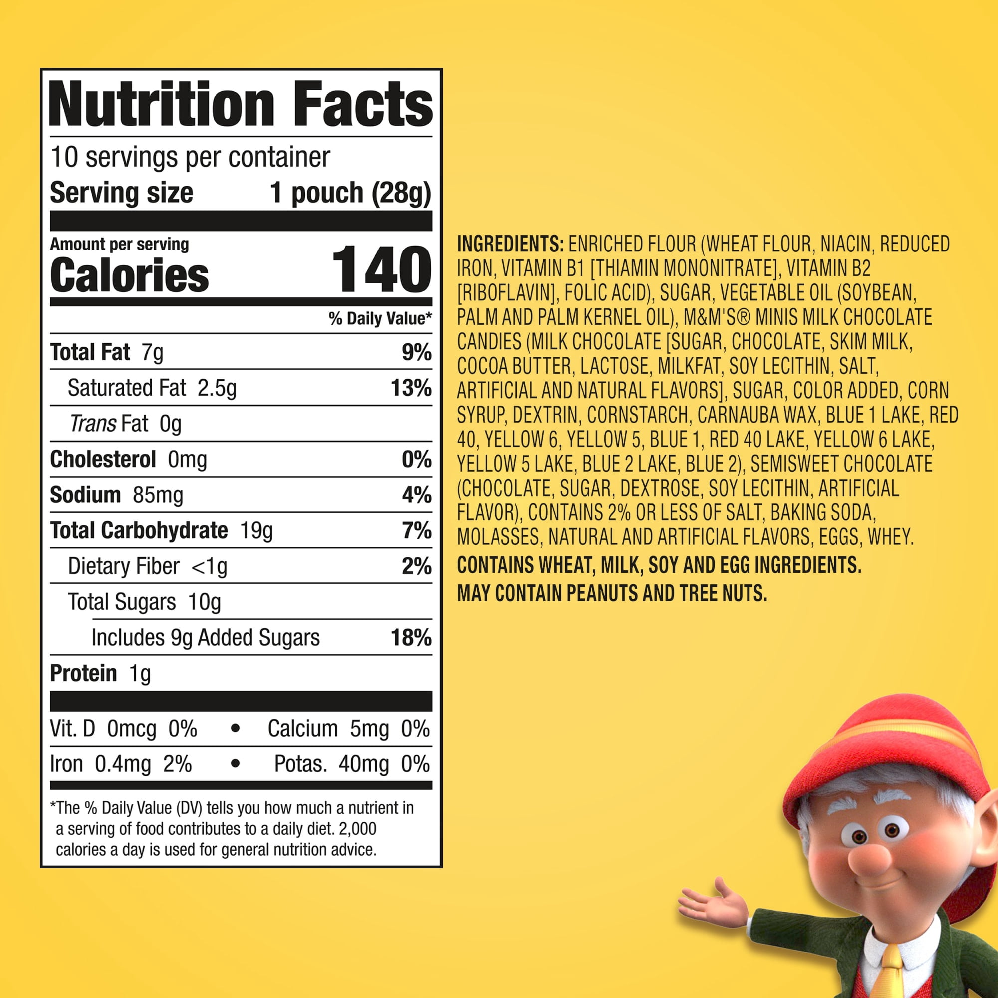 (4 pack) Keebler Chips Deluxe Minis Made with M&M’s, Chocolate Chip Cookies, 1 oz Pouches, 10 Count