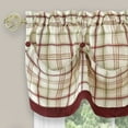 thumbnail image 3 of Achim Tattersall Window Curtain Tier Pair and Valance Set - 58" x 24" - Burgundy, 3 of 4