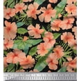 thumbnail image 1 of Soimoi Cotton Voile Fabric Tropical Leaves & Floral Print Fabric by the Yard 42 Inch Wide, 1 of 3