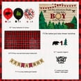 thumbnail image 5 of Lumberjack Buffalo Plaid Baby Shower Decorations for Boy Lumberjack Theme Customized Backdrop It’s a Boy Banner, Buffalo Plaid Tablecloth and Cake Topper for Lumberjack Baby Shower Decorations, 5 of 5