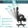 thumbnail image 6 of Luxvie Gaming Chair with Footrest High Back Office Chair with Headrest&Massage Lumbar Support Swivel Ergonomic Gaming Chair for Adults, Gray, 6 of 10