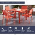 thumbnail image 2 of Mod Furniture Luna 5-Piece Modern Outdoor Patio Furniture Dining Set with All-Weather Aluminum Frames, 4 Slat Dining Chairs and 41" Square Slat Table - LUNADN5PCST-CR, 2 of 8