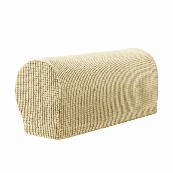 XmhyTop Spandex Armrest Covers for Recliners, Chairs, Sofas and Armchairs - Versatile Slipcovers 2Pcs-Beige