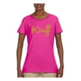 thumbnail image 2 of Wild Bobby, King Gold Script, Pop Culture, Women Graphic Tee, Fuschia, X-Large, 2 of 4