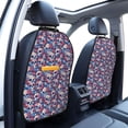 thumbnail image 3 of Naloa daisy Skull red flower 2Pcs Anti-Kick Back Seat Cover Kick Mat, Car Seat Protector with 3 Storage Pockets, 3 of 8