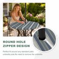 thumbnail image 4 of Round Outdoor Tablecloth with Umbrella Hole and Zipper, Black Striped Tablecloth with Elastic Waterproof, Farmhouse Stripes Modern Abstract Art Patio Table Covers for 55" - 60" Picnic Pool Tables, 4 of 9