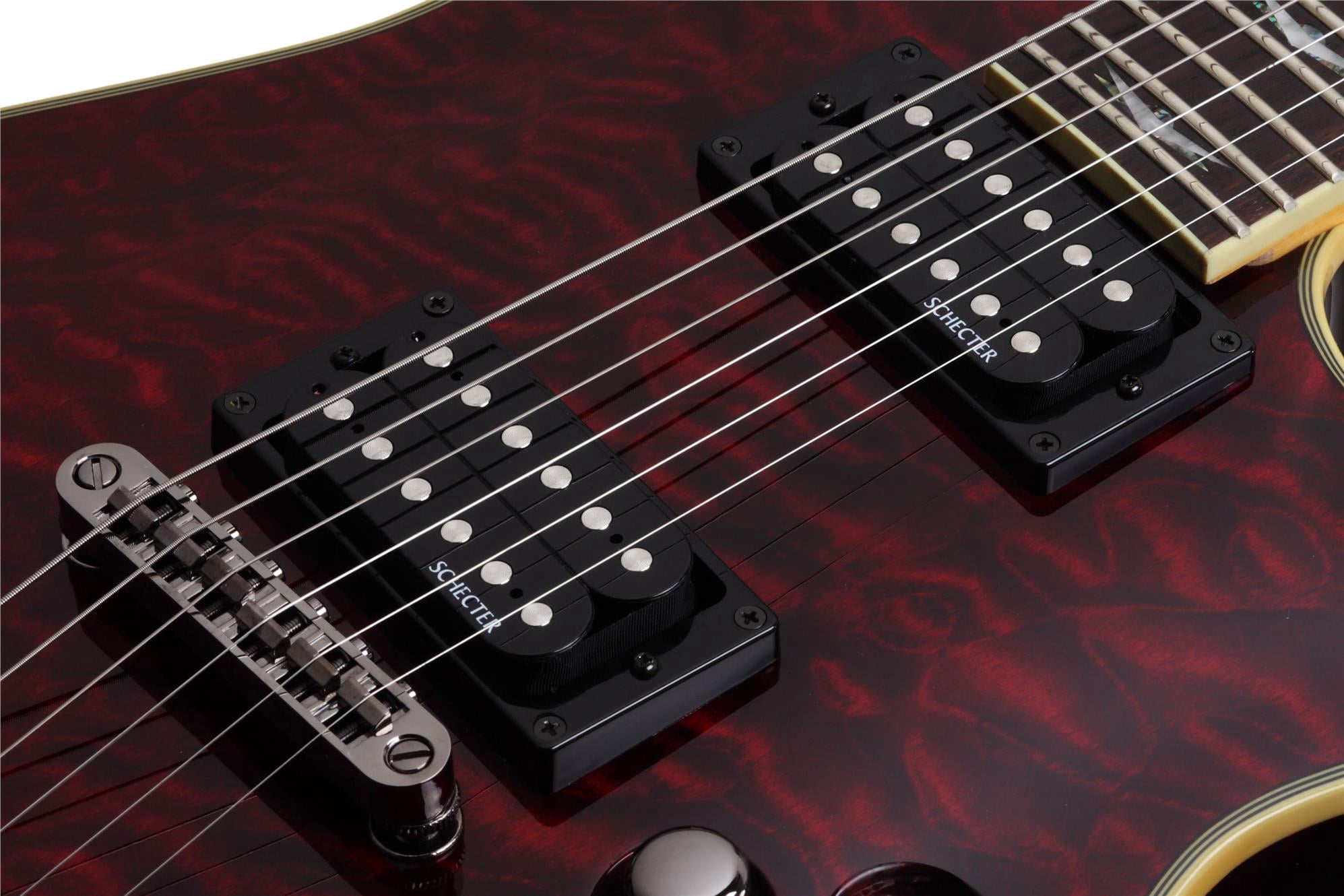 Schecter Omen Extreme-6 Series Electric Guitar w/Quilted Maple Top - Black Cherry