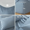 thumbnail image 4 of Regency Heights 144 Thread Count Cotton Cal King Printed Cotton Sheets in Diamond Blue, 4 of 9