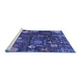 thumbnail image 2 of Ahgly Company Machine Washable Indoor Round Abstract Blue Modern Area Rugs, 7' Round, 2 of 4