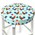 thumbnail image 3 of Gukieu Roosters And Plants Print Round Chair Cover, Dust-proof and Non-slip Bar Chair Protective Cover, Suitable for Bars, Restaurants, Offices-12 inch, 3 of 7