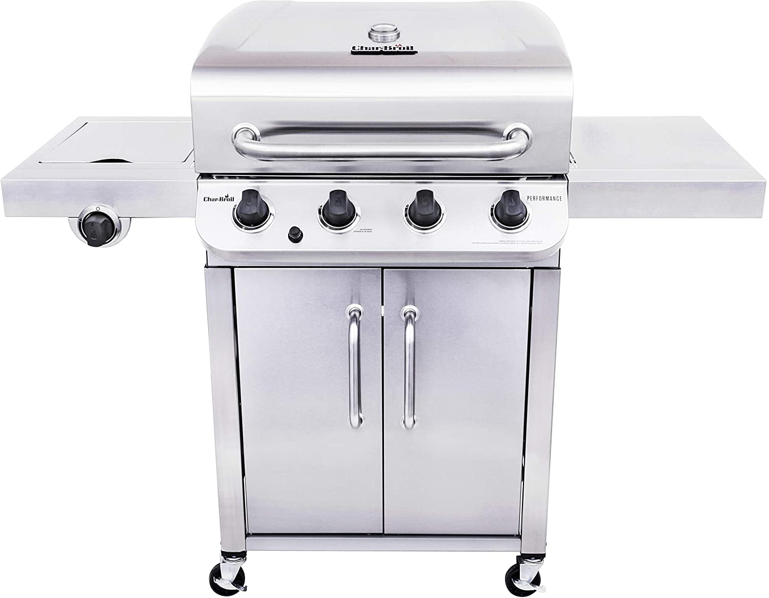 Char Broil 463375919 Performance Stainless Steel 4 Burner Cabinet Style Liquid Propane Gas Grill Walmart Com