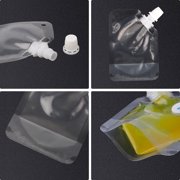 100 PCS Aspire 1.75 OZ Transparent Spouted Stand up Pouch, Clear Drink Bags, Reusable Flask Kit, 8.2 mm Spout, BPA Free