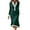 Green, variant on Women's Long Sleeve V Neck Casual Solid Color Pocket Dress, 95% Polyester 5% Spandex Stretchy Knit Dress for Office Party, S-2XL Plus Size