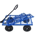 thumbnail image 5 of TC1840 Blue Solid Wheels Garden Dump Cart - Utility Wagon with Removable Sides - Steel Frame & Wheels - Adults - Outdoor Use, 5 of 9