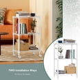 thumbnail image 5 of M MZG 3 Tier Shelf Metal Storage Shelves Wire Rack Closet Organizers with Wheel for Garage Kitchen Bathroom Laundry White 11.8" D x 17.7" W x 29.8" H, 5 of 7