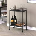 thumbnail image 3 of Evelyn&Zoe Barnes 23.5" Wide Rectangular Bar Cart, Black Grain, 3 of 5