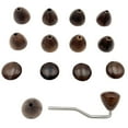 thumbnail image 2 of Walnut Wood Manual Coffee Bean Grinder Handle Head Replacement Accessories 6mm, 2 of 5