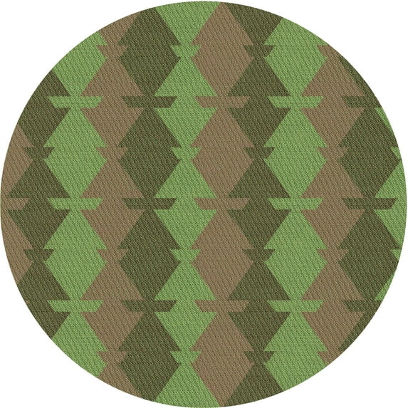 Ahgly Company Indoor Round Patterned Red Dirt Brown Area Rugs, 8' Round