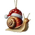 thumbnail image 2 of Christmas Ornament Double Printing Acrylic 2D Pet Ornaments Christmas Tree Decor Xmas Ornament for Family Kids Friends/ Small Animal Pendant Snail, 2 of 5