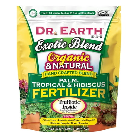 Dr. Earth Exotic Blend for Palm, Tropical & Hibiscus Plant Food, 4-4-6 Fertilizer, 4 lb.