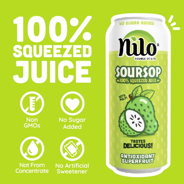 NILO Soursop Juice, 100% Real Guanabana, Not From Concentrate