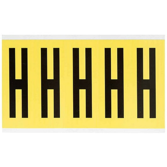 Brady Letter Label,H,5in.Hx1-3/4in.W,Vinyl 3460-H