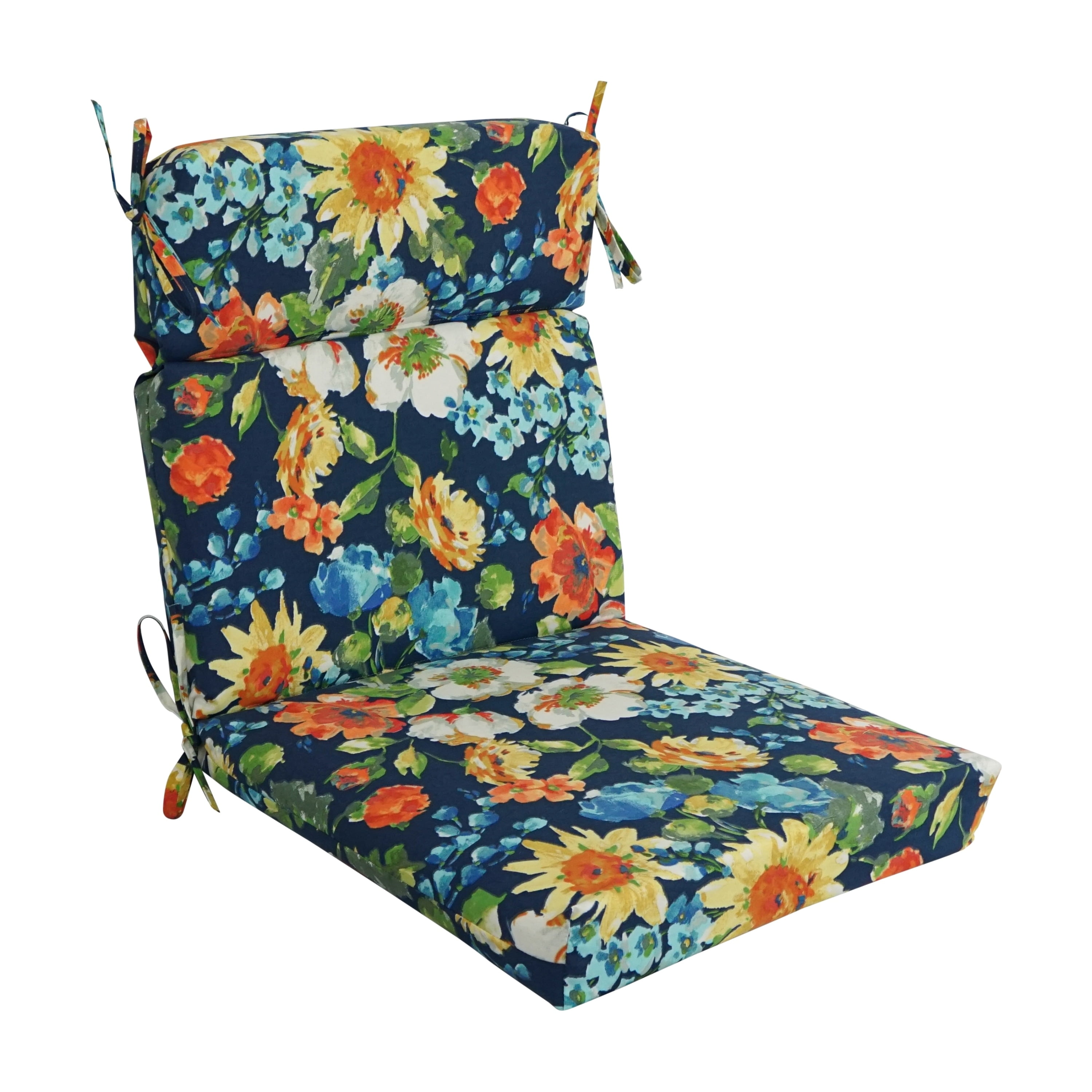 Blazing Needles Spun Polyester Outdoor Squared Seat Back Chair Cushion Size 20 x42