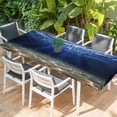 thumbnail image 2 of Navy Blue Ocean Waves Table Cloths for 8 Foot Rectangle Tables, Summer Beach Coastal Abstract Patio Waterproof Elastic Fitted Tablecloths, Washable Rectangular Table Cover for Camping, 2 of 8