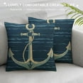 thumbnail image 3 of JRXY  Nautical Pillows White Anchor Throw Pillow Cover Navy Blue Stripe Pillow Case  Canvas Cushion Cover Happy Father's Day Sofa Bed Living Room White, 3 of 5