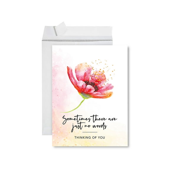 Koyal Wholesale Jumbo Sympathy Card with Envelope, Just No Words Thinking of You, Pet Loss, 1-Pk