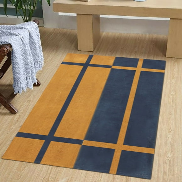 Casavani Cotton Handblock Printed Dhurrie Blue Hallway Runner Area Rug Outdoor Rug 5x10 feet